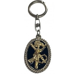 Llavero Cristo Legionario Relieve Fondo Negro 2