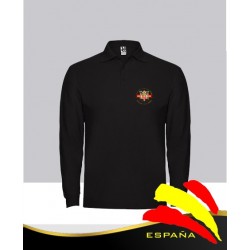 Polo Negro Manga Larga Águila
