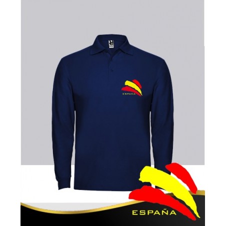 Polo Azul Marino Manga Larga España