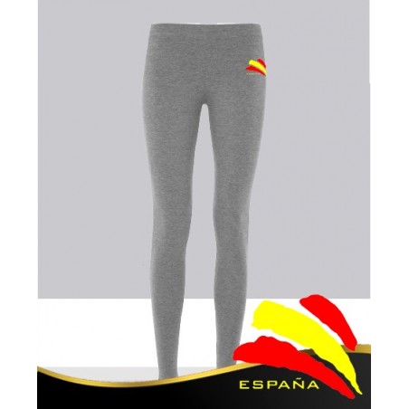 Leggins Largos Mujer Gris Bandera