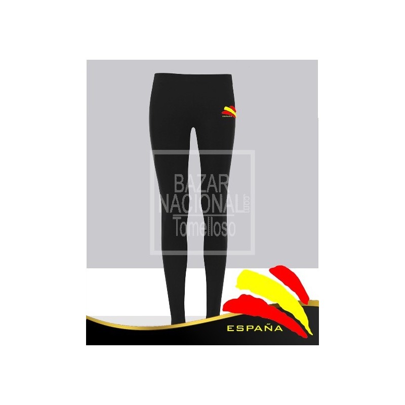 Leggins Largos Mujer Negro Bandera