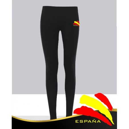 Leggins Largos Mujer Negro Bandera