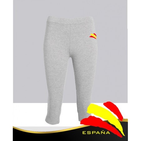 Leggins Cortos Mujer Gris Bandera