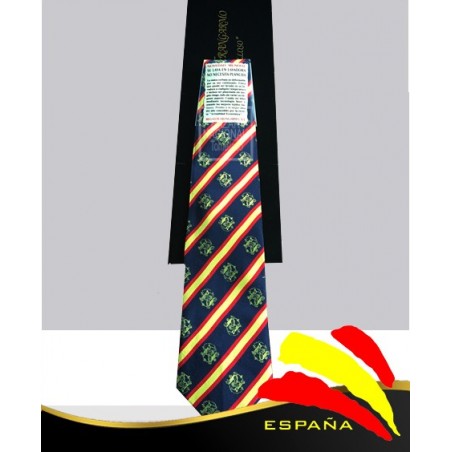 Corbata Azul Marino Francisco Franco en Oro