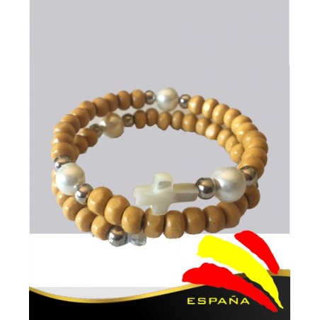 Pulsera Mujer Rosario Madera