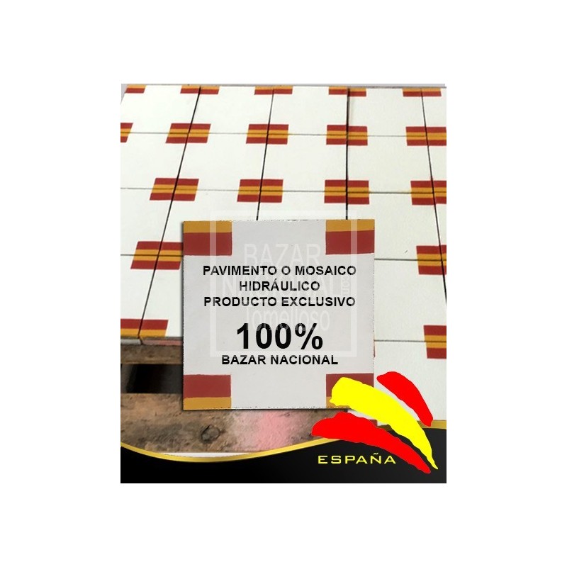 Pavimento Mosaico Hidráulico Bandera España