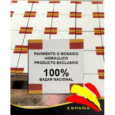 Pavimento Mosaico Hidráulico Bandera España