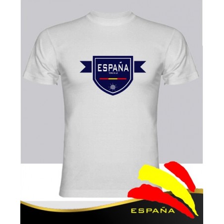 Camiseta Blanca Escudo Azul España