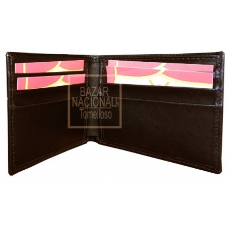 Billetero Marrón Bandera Bordada 