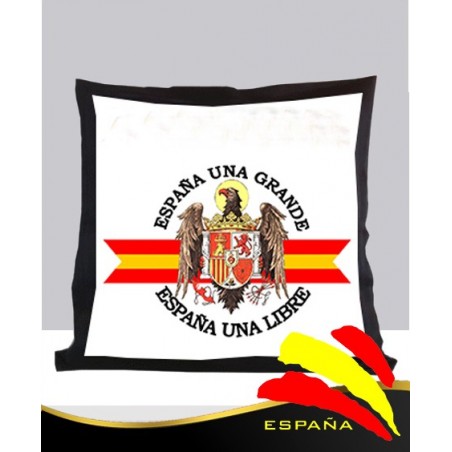 Cojín Negro Águila de San Juan Fondo Bandera 