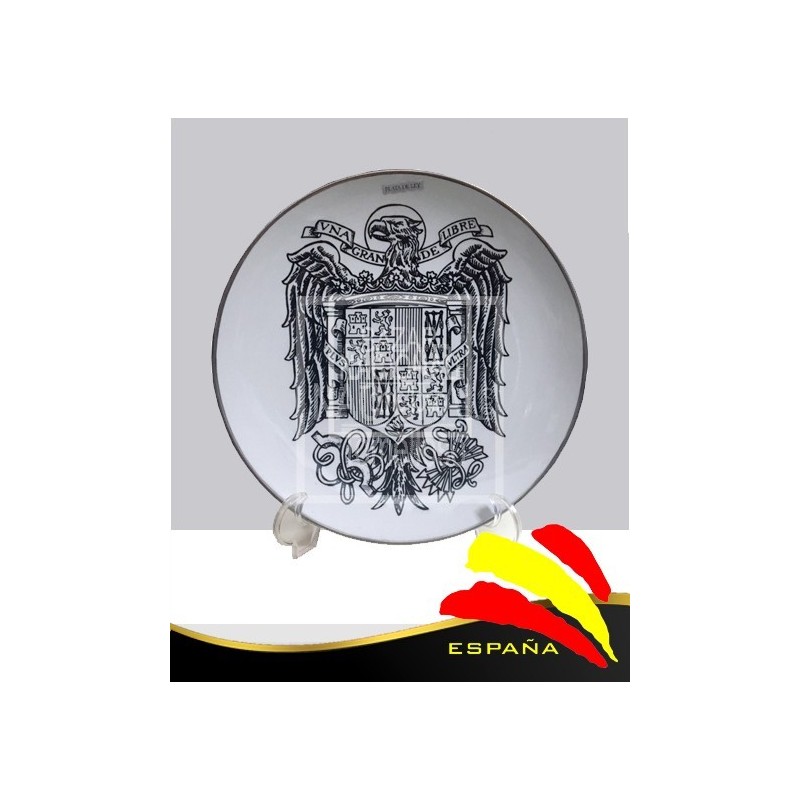 Plato Águila de San Juan Blanco y Negro