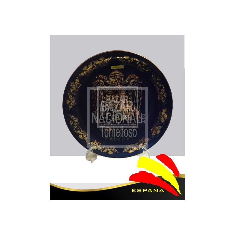 Plato Águila de San Juan Cobalto y Oro