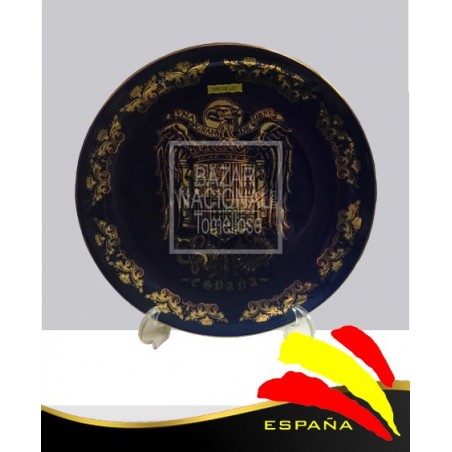 Plato Águila de San Juan Cobalto y Oro