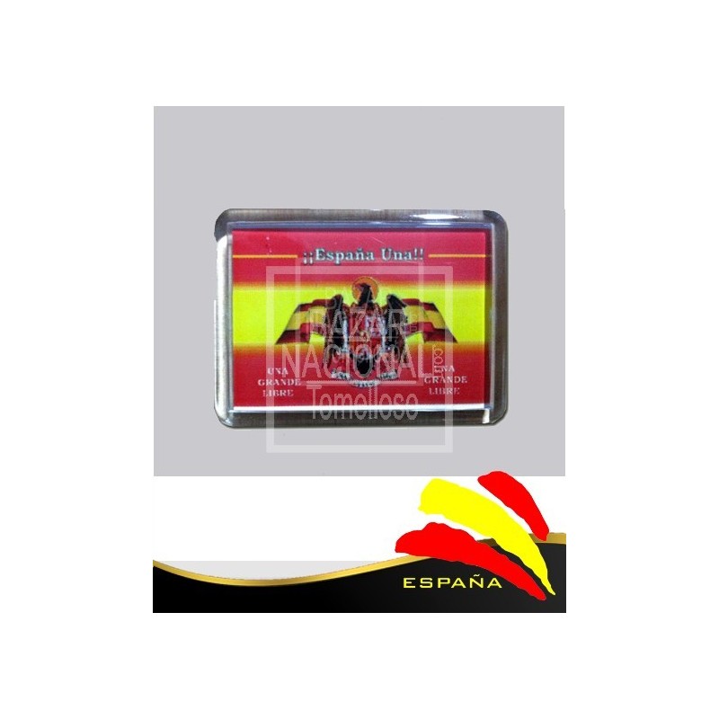 Imán Metacrilato Águila  de San Juan Fondo Bandera