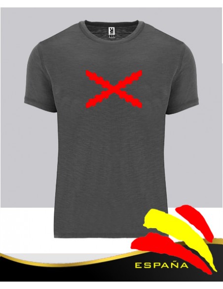 Camiseta Gris Cruz Borgoña Central