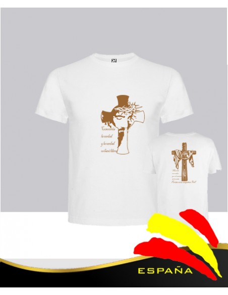 Camiseta Blanca Doble Imagen Cristo