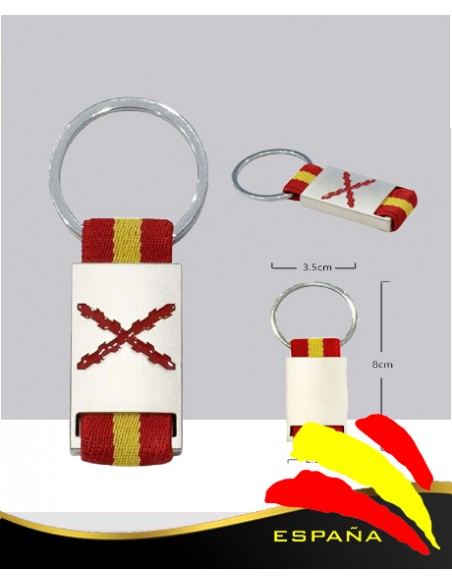 LLAVERO CRUZ BORGOÑA CINTA BANDERA