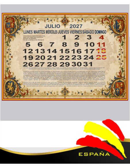 CALENDARIO NACIONAL 2027
