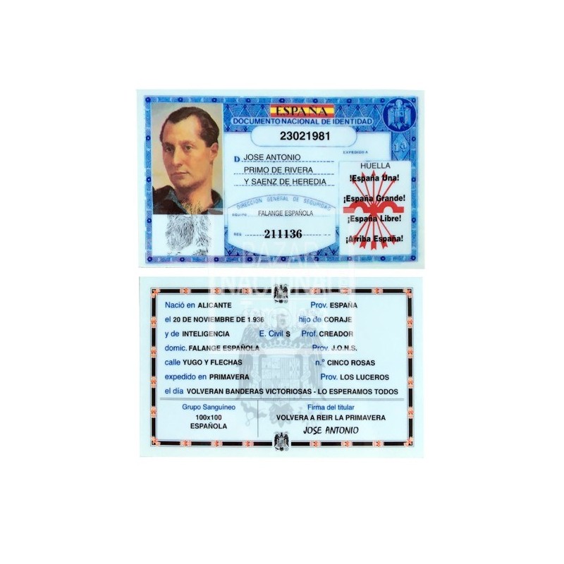 DNI José Antonio Primo de Rivera