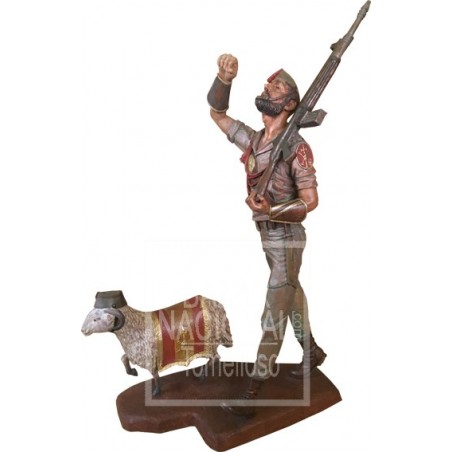 Talla de Madera Legionario y Carnero