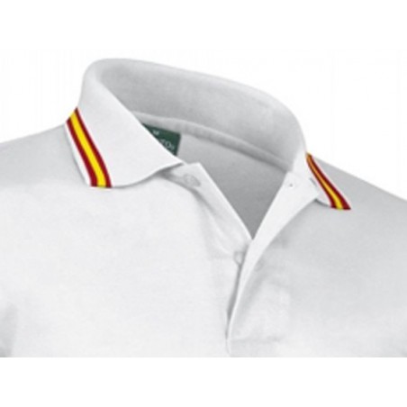 Camiseta Polo Blanca Bandera Cuello y Mangas
