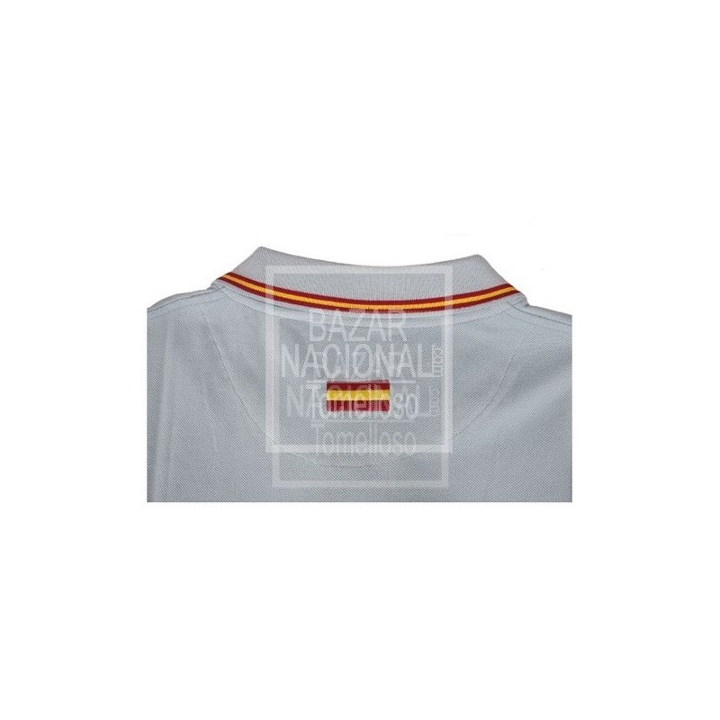 Camiseta Polo Blanca Bandera Cuello y Mangas