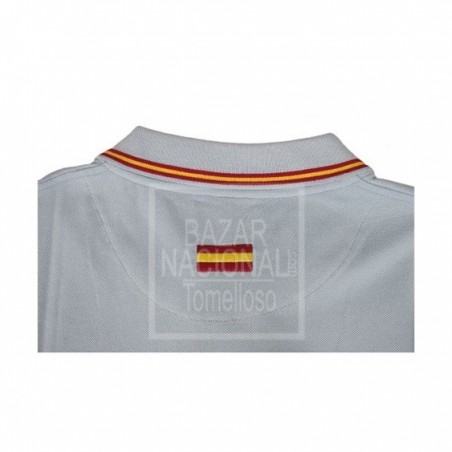 Camiseta Polo Blanca Bandera Cuello y Mangas