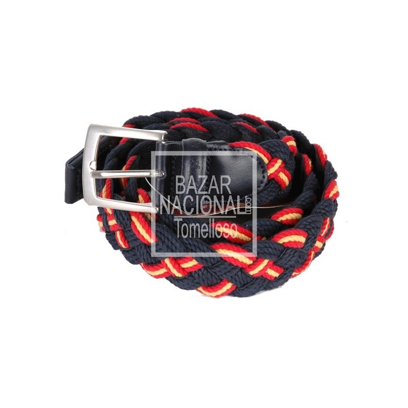 Cinturón Azul Trenzado Bandera