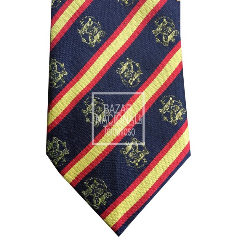 Corbata Azul Marino Francisco Franco en Oro