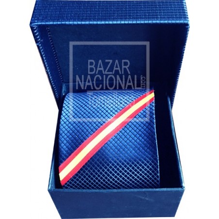 Corbata Azul Marino Bandera de España