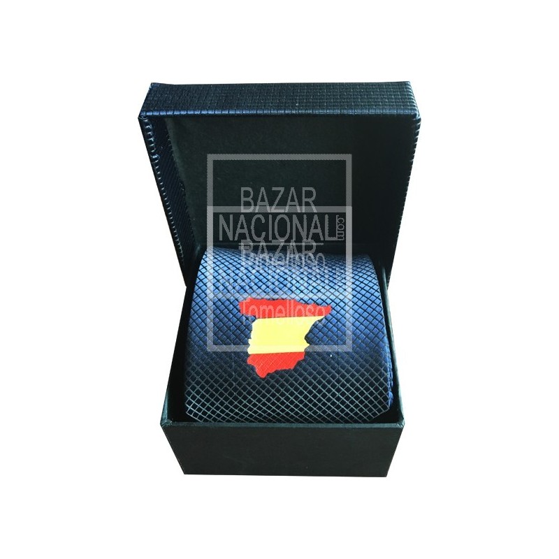 Corbata Azul Marino Mapa de España